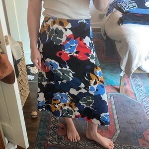 Floral Halogen Midi Skirt
